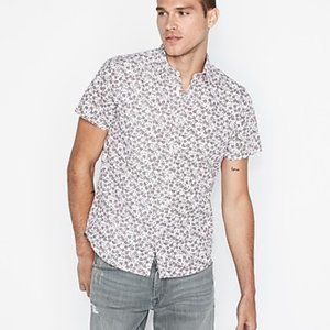 NEW! Express Slim Floral Short Sleeve Shirt